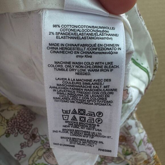 Brooks Brothers Floral Natalie Fit Chino Pants Women Size 8 Tapered Cotton Blend - Picture 6 of 9